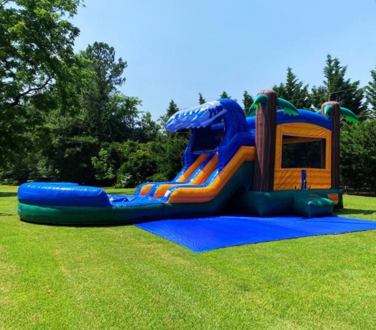 Tropical Wave Dual Lane Bounce House Combo